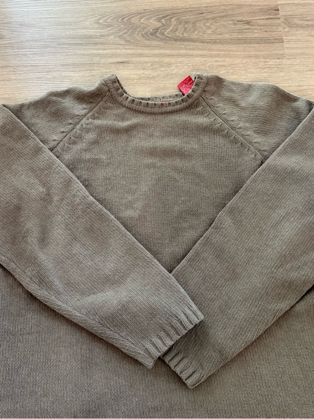 Woody's Vintage Men's Crewneck Knit Sweater in Taupe - Casual Everyday Staple